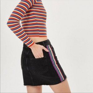 **Last Chance Sale!** Topshop | Jean Skirt with Rainbow stripe | 2
